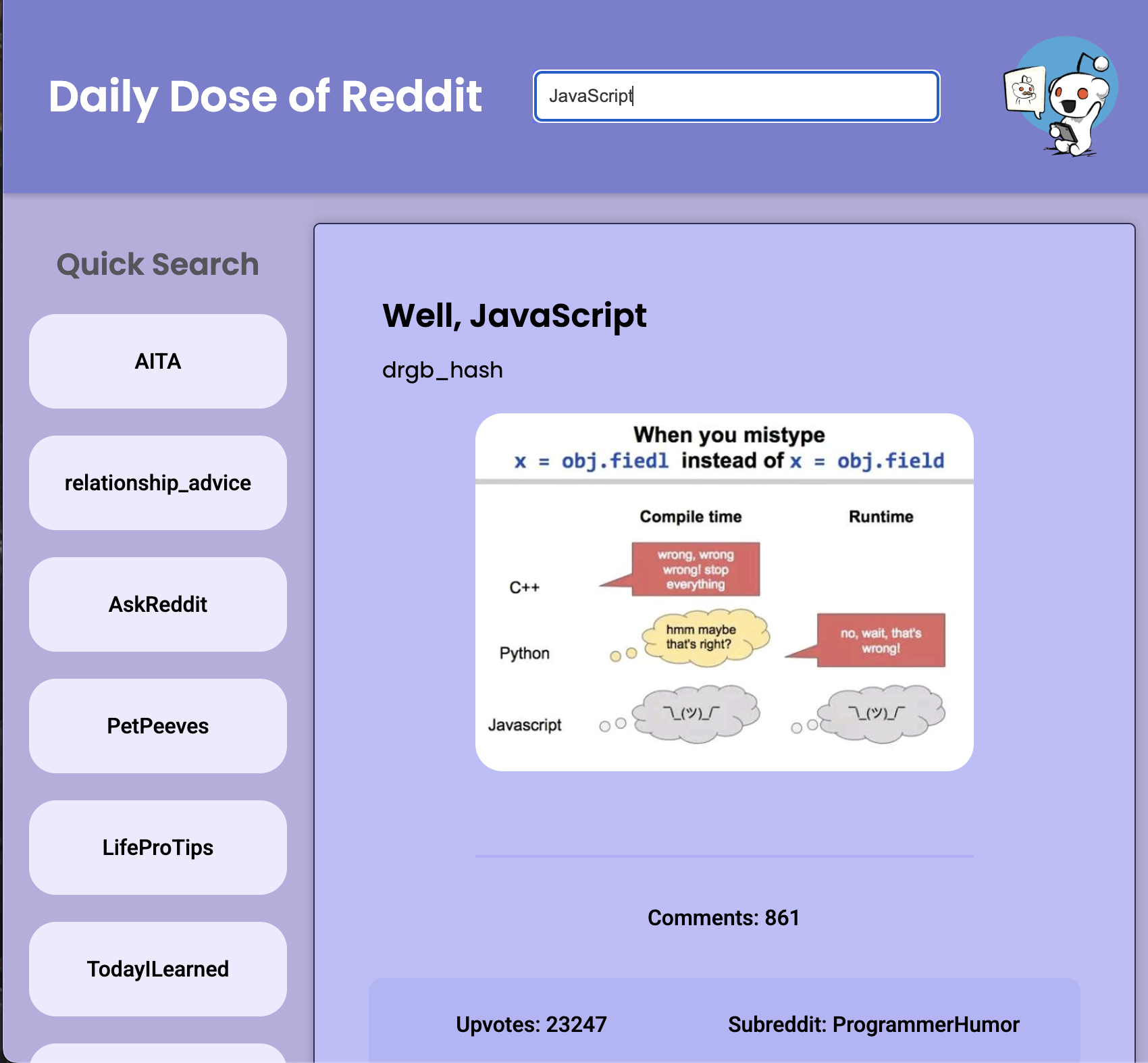 React Redux Reddit Client